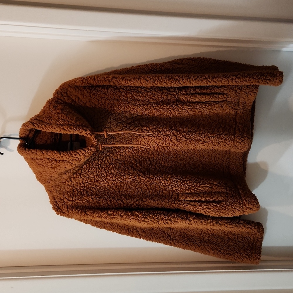 Womens brown sherpa pullover